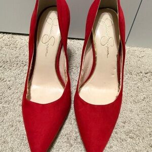 Jessica Simpson Bold Red Suede Heels